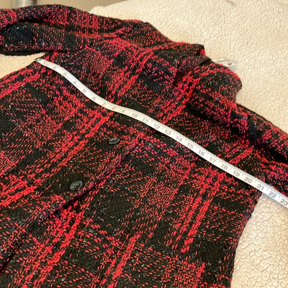 Lane Bryant Red and Black Plaid Blazer - Picture 5 of 9